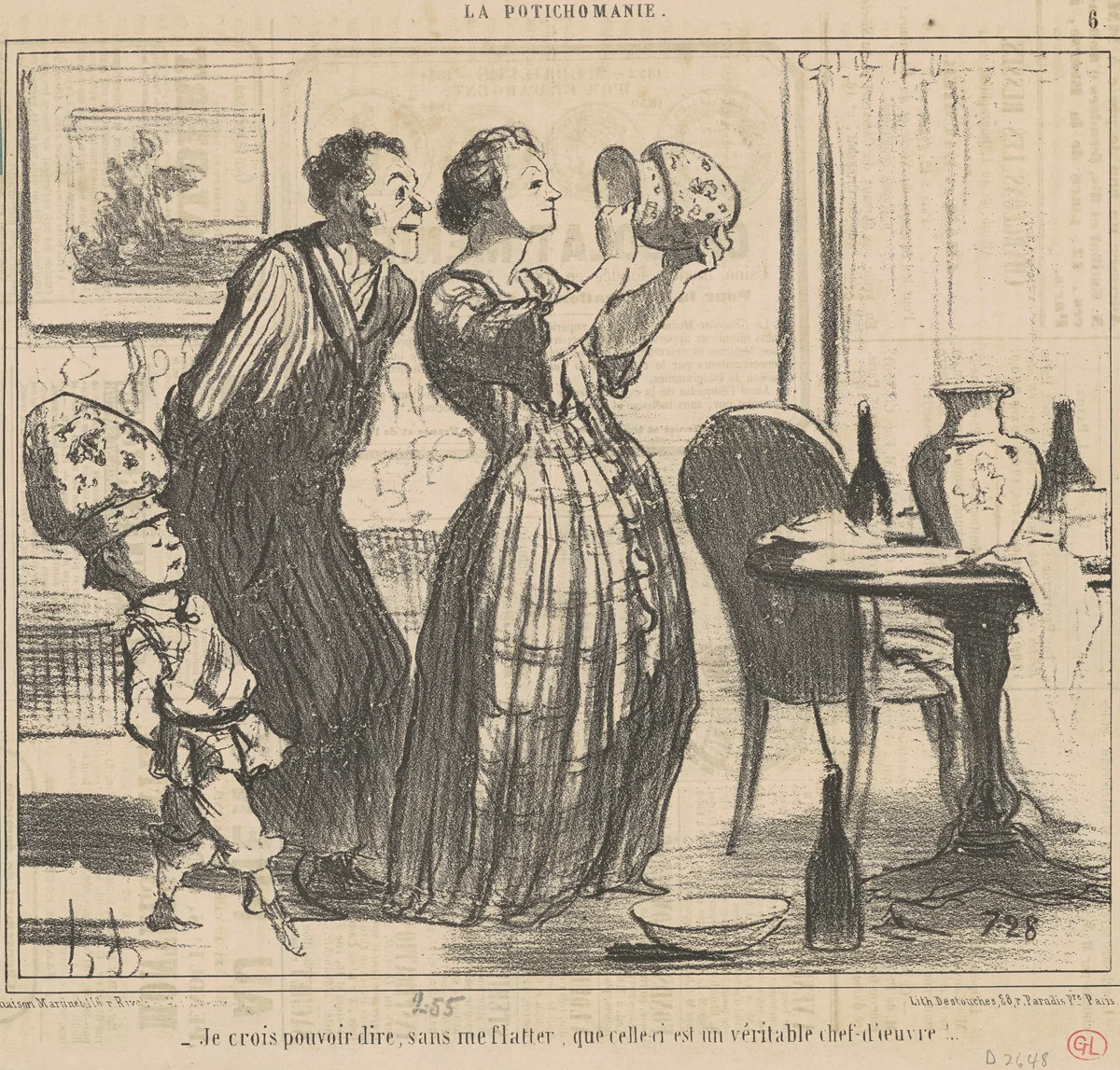 Je crois pouvoir dire, sans me flatter ... by Honoré Daumier, print, 1855