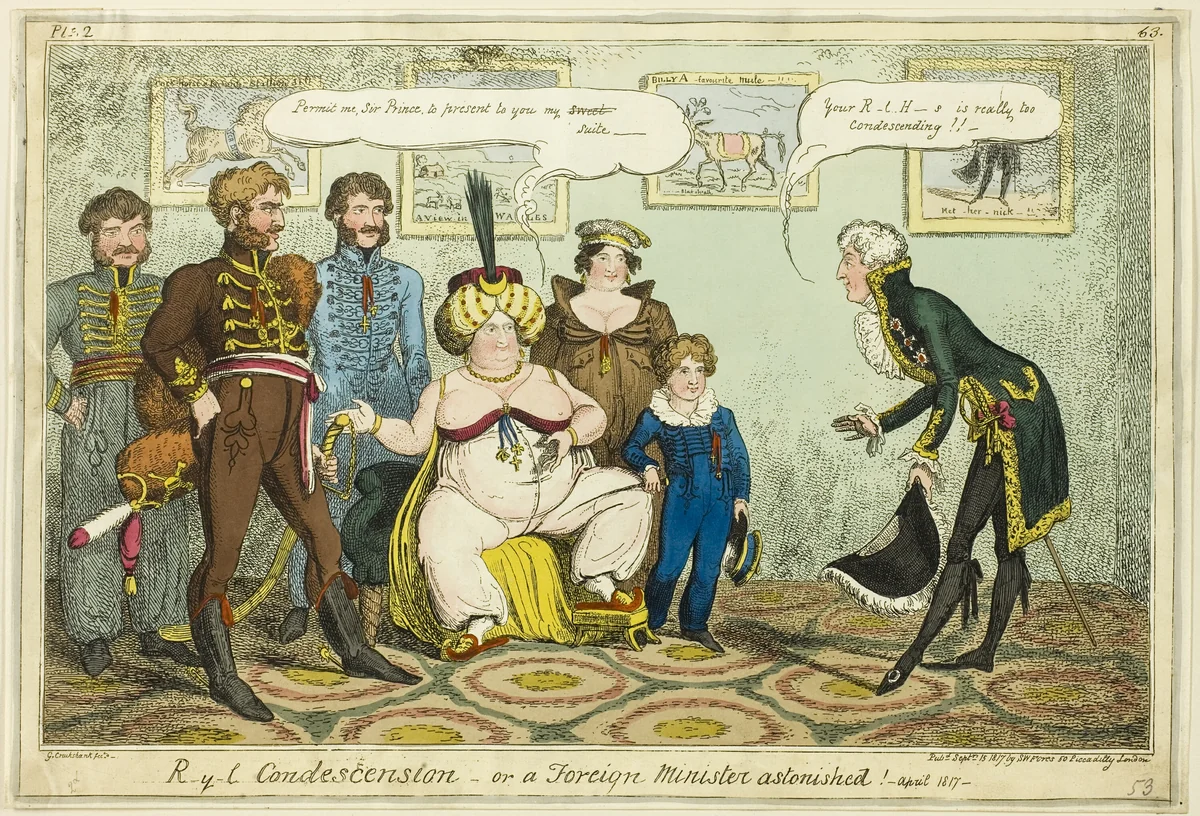 Royal Condescension by George Cruikshank, print, 1817