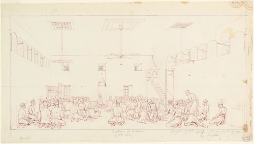 Tartars at Prayer by Auguste Raffet, drawing, 1837