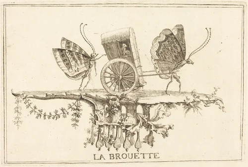 La Brouette (The Paltry Coach) by Charles Germain de Saint-Aubin; Etienne Fessard, print, 1748-1760