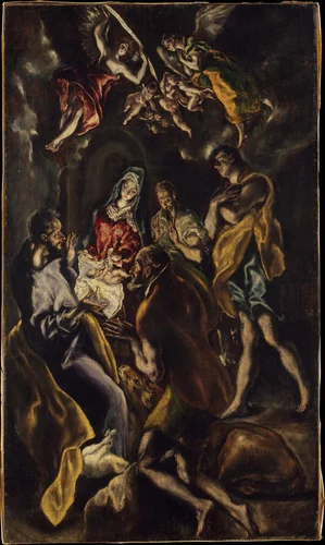 The Adoration of the Shepherds by El Greco, painting, 1612-1614