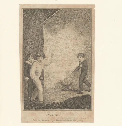 Kinderen spelen hand tennis by anonymous, print, 1812