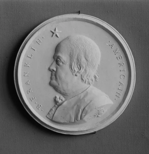 Benjamin Franklin by Jean-Baptiste Nini, metalwork, 1700-1799