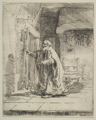 The Blindness of Tobit by Rembrandt van Rijn, print, 1651