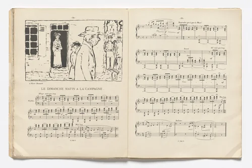 Sunday Morning (Dimanche matin) (headpiece, page 32) from Petites scènes familières by Pierre Bonnard, illustrated book, 1893