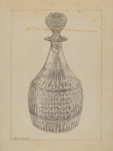 Decanter by John Dana, index of american design, 1937