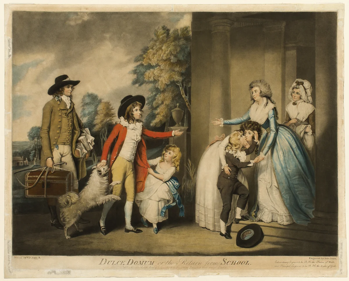 Dulce Domum, or the Return from School by John Jones, print, 1790