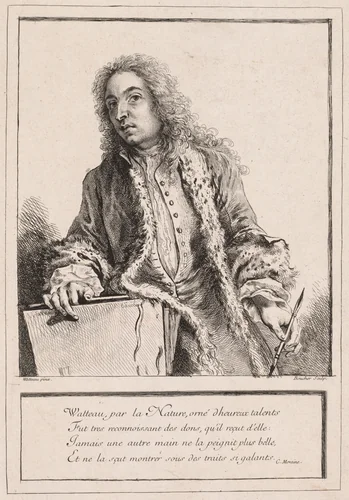 Antoine Watteau by François Boucher, print, 1722-1732