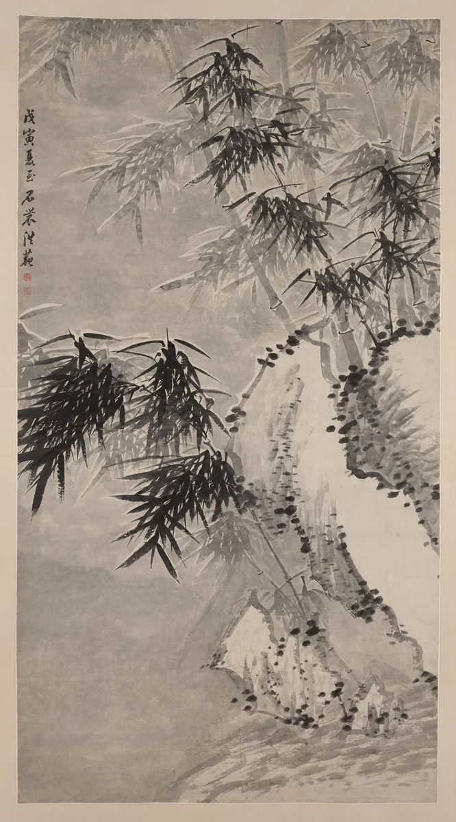 Bamboo in Snow by Hong Fan, painting, 1818