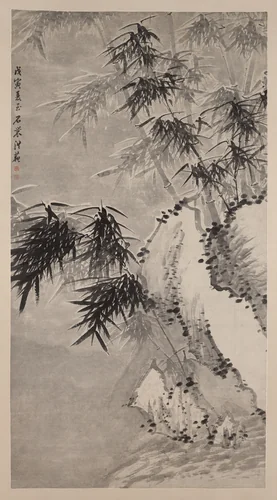 Bamboo in Snow by Hong Fan, painting, 1818