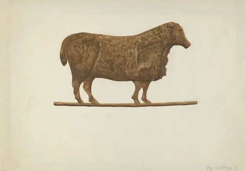 Small Sheep Weather Vane by Mildred E. Bent, index of american design, 1935-1942