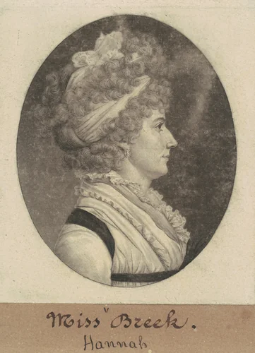 Hannah Breck by Charles B. J. Févret de Saint-Mémin, print, 1799