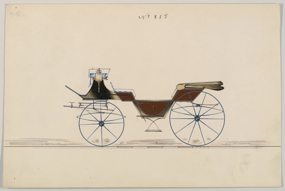Design for Vis-à-vis, no. 815 by Brewster & Co., drawing, 1850-1870