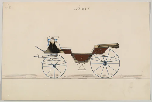 Design for Vis-à-vis, no. 815 by Brewster & Co., drawing, 1850-1870