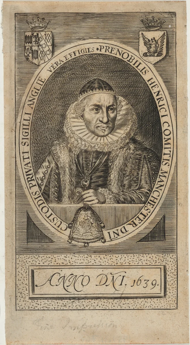 Henry Montagu, First Earl of Manchester by Frederik Hendrik van den Hove, print, 1639