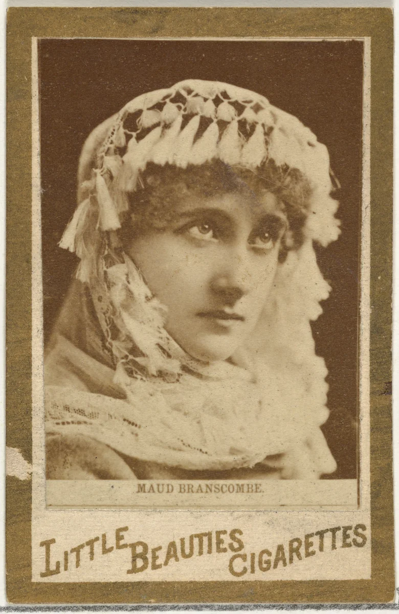 Maud Branscombe, from the Actresses and Celebrities series (N60, Type 1) promoting Little Beauties Cigarettes for Allen & Ginter brand tobacco products by Allen & Ginter, photograph, 1887