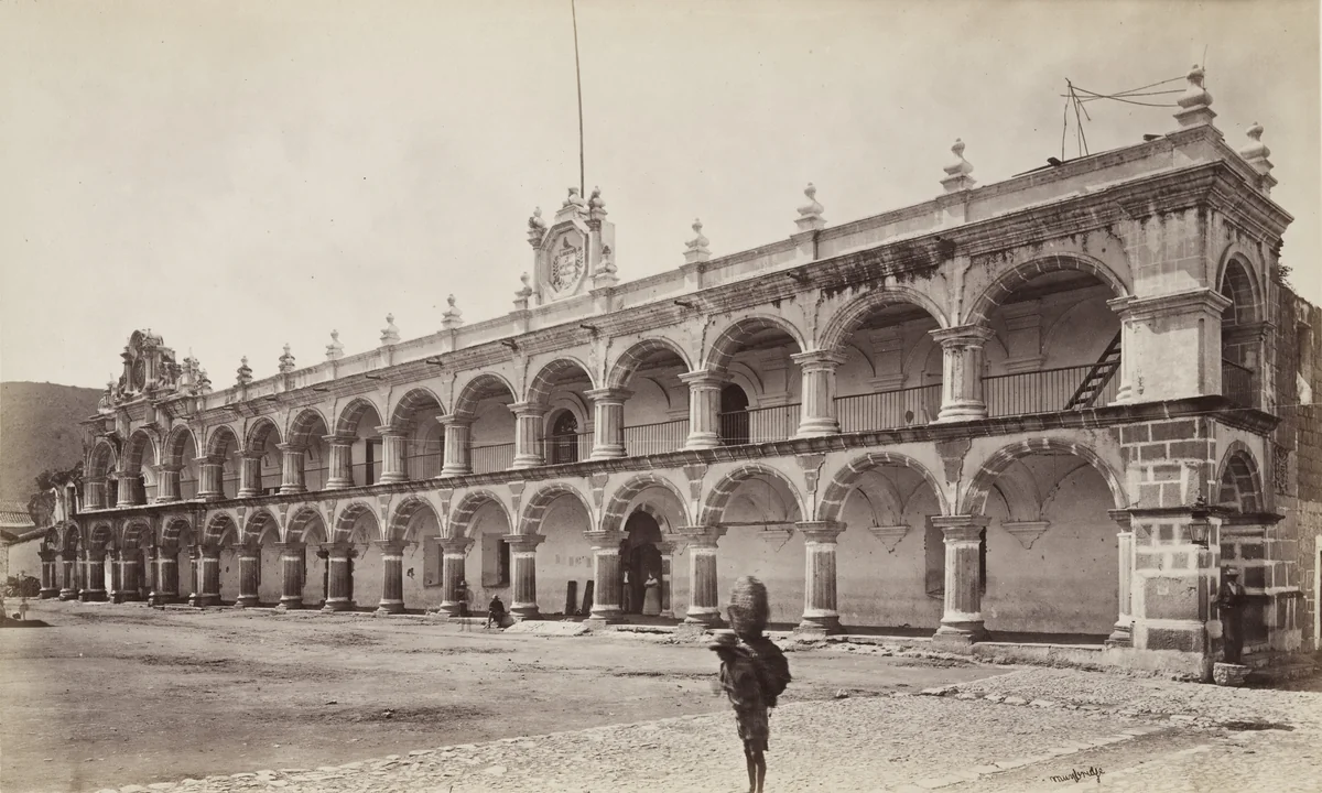 Palace of the Viceroy of Spain, Partly Destroyed by Earthquake 1774, Antigua de Guatemala by Eadweard Muybridge, photograph, 1875