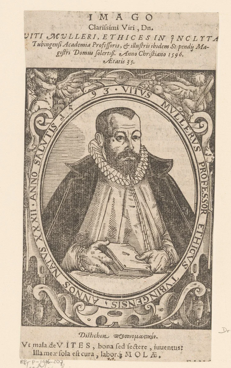 Portret van Veit Müller by Jakob Lederlein, print, 1596