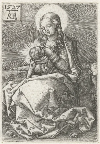 Madonna met kind aan de borst by Unknown, print, 1527