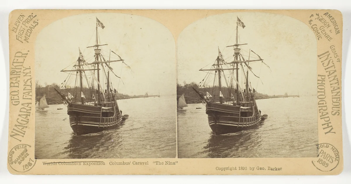 World's Columbian Exposition, Columbus' Caravel, "The Nina" by George Barker, photograph, 1887-1893