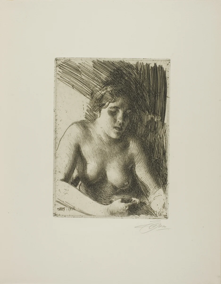 Bust by Anders Zorn, print, 1916