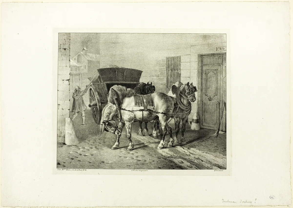 Street Cleaners by Jean Louis André Théodore Géricault, print, 1823