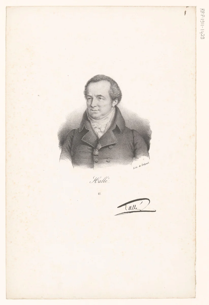 Portret van Jean Noël Hallé by anonymous, print, 1818-1842