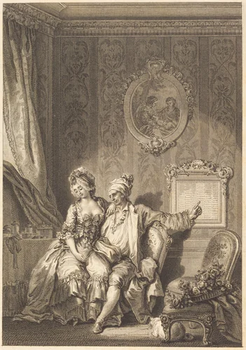 Le calendrier des viellards by Jean Honoré Fragonard, print, 1741-1808