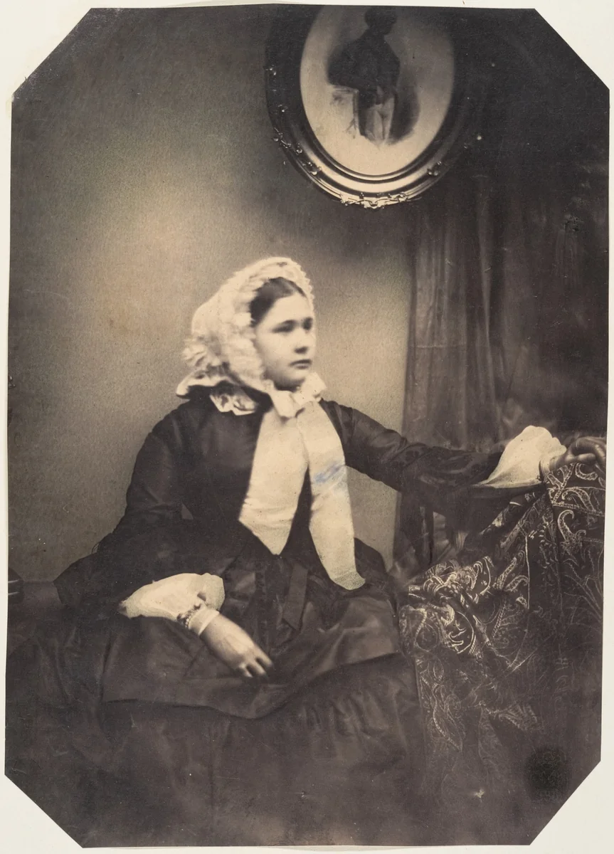 Mlle. Jeanne tellement tremblante que le photographe ne peut pas fixer les yeux by Louis Pierre Théophile Dubois de Nehaut, photograph, 1854-1856