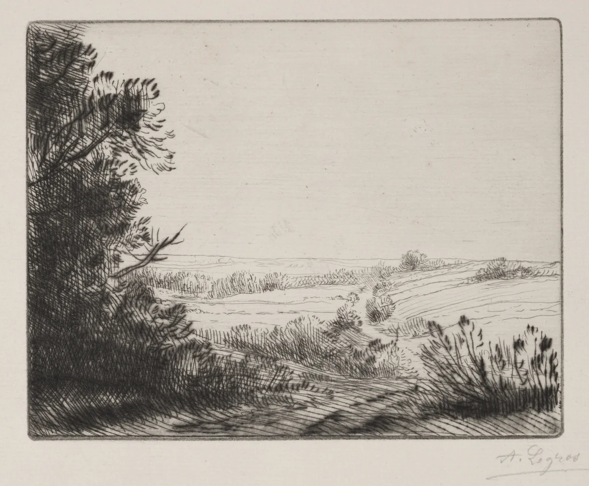 The Road to Horville by Alphonse Legros, print, 1857-1911