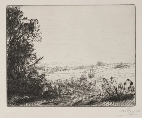 The Road to Horville by Alphonse Legros, print, 1857-1911