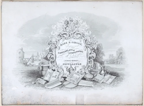 Trade Card for Mark H. Gibson, Engraver and Printer by anonymous, print, 1800-1900