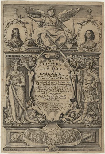 Title page, An History of the Civill Warres of England by Renold Elstrack, print, 1641