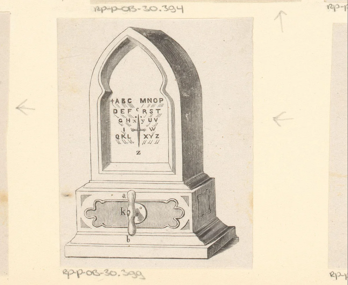 Monument met het alfabet by Isaac Weissenbruch, print, 1836-1912