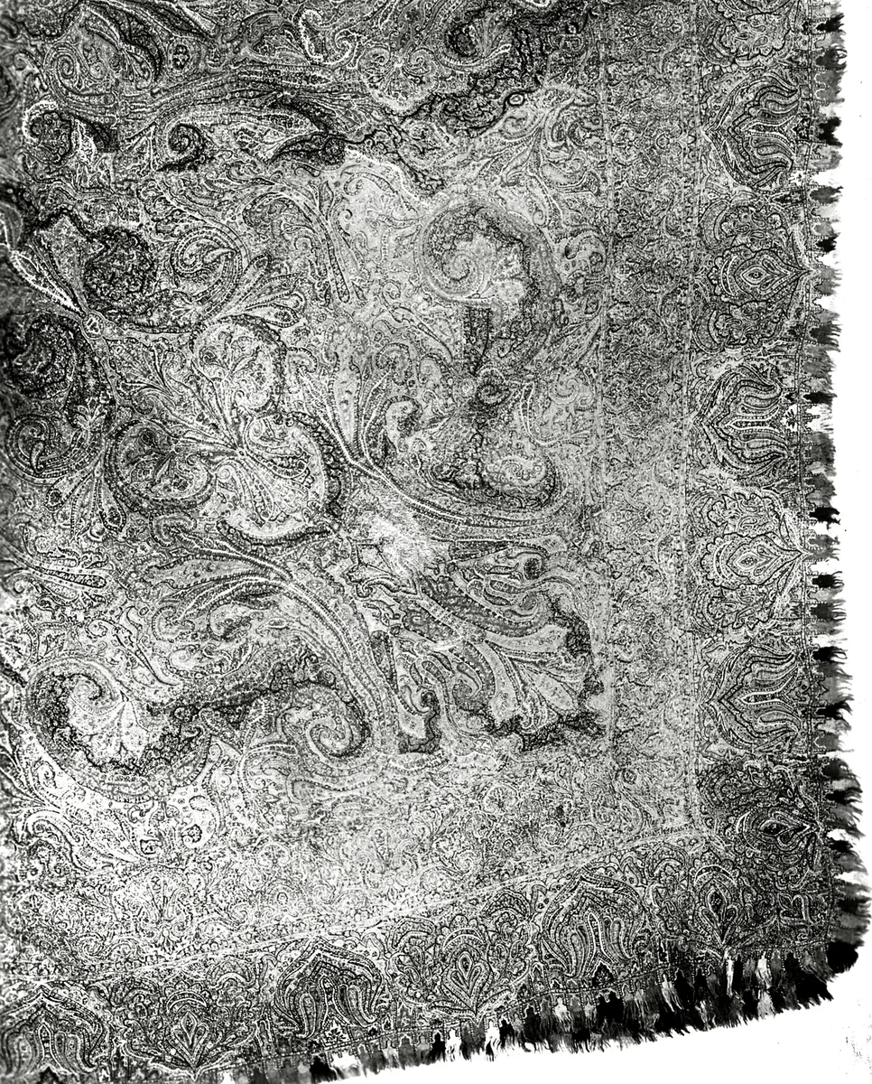 Shawl by India, textile, 1870-1879