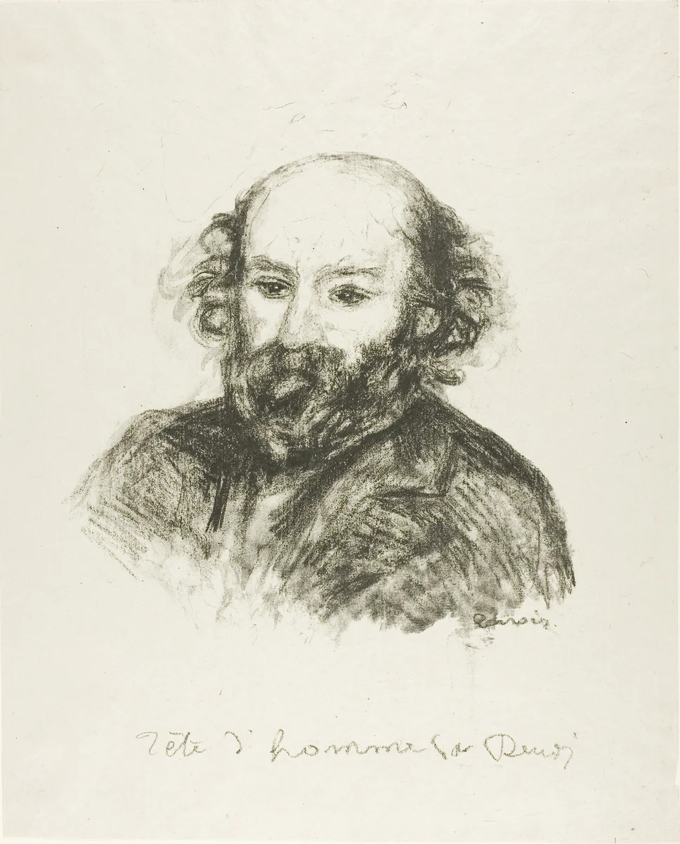 Portrait of Cezanne by Pierre-Auguste Renoir, print, 1897-1907