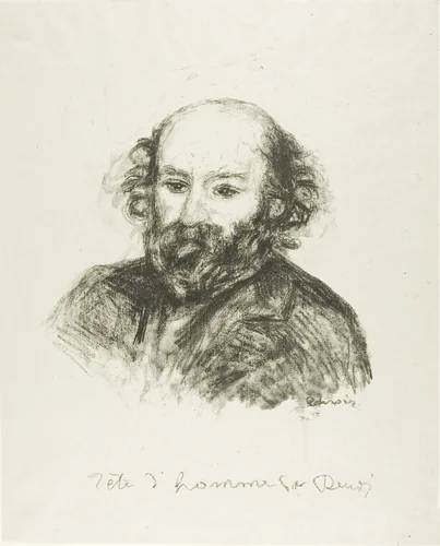 Portrait of Cezanne by Pierre-Auguste Renoir, print, 1897-1907
