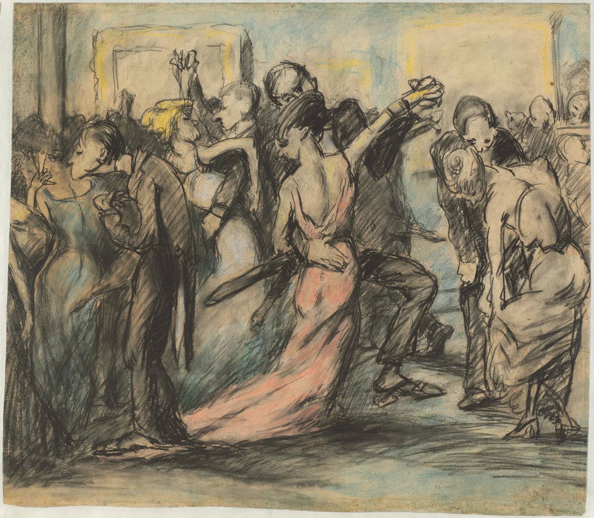 Society Ball [verso] by George Bellows, drawing, 1907