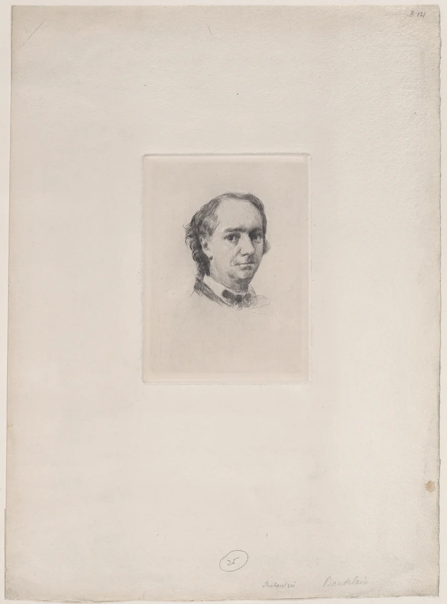 Portrait of Charles Baudelaire by Marcellin Desboutin, print, 1870-1899