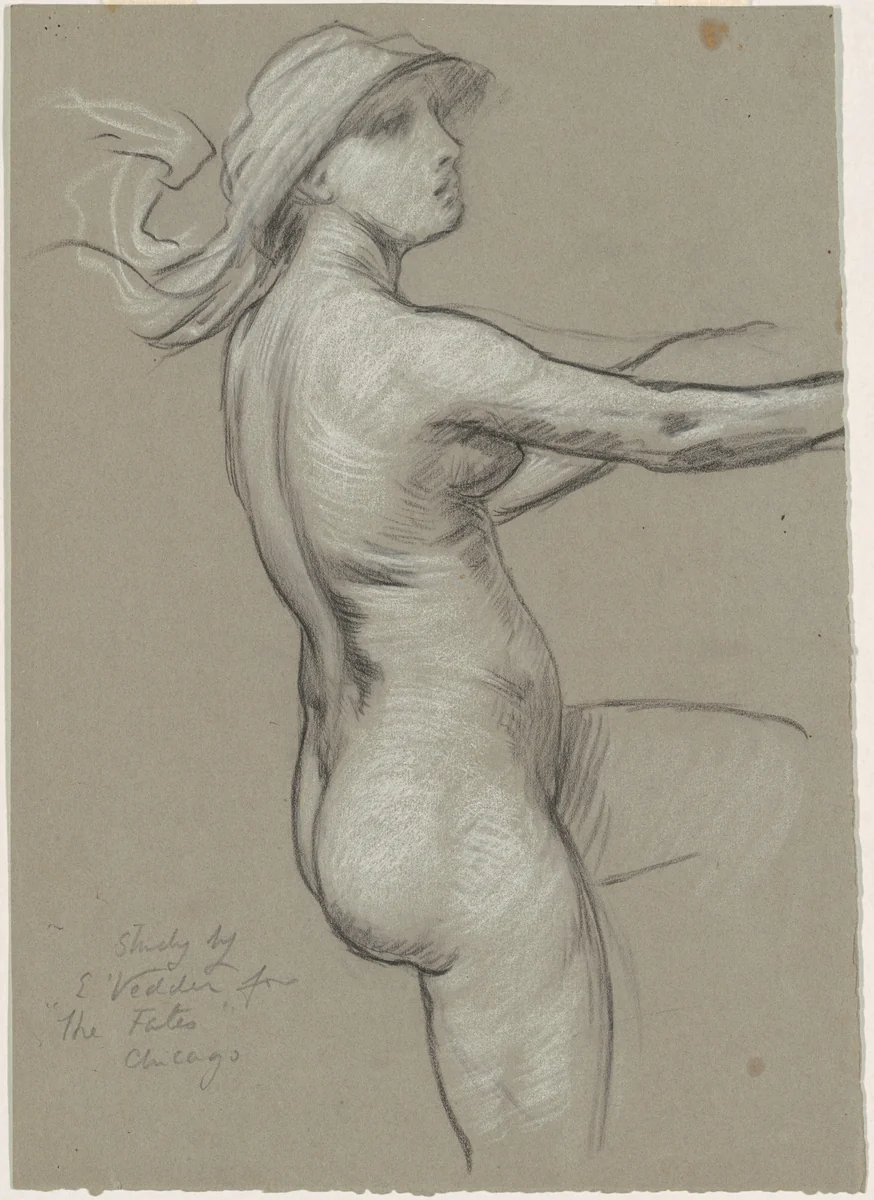 Study for "The Fates Gathering in the Stars" by Elihu Vedder, drawing, 1884-1887