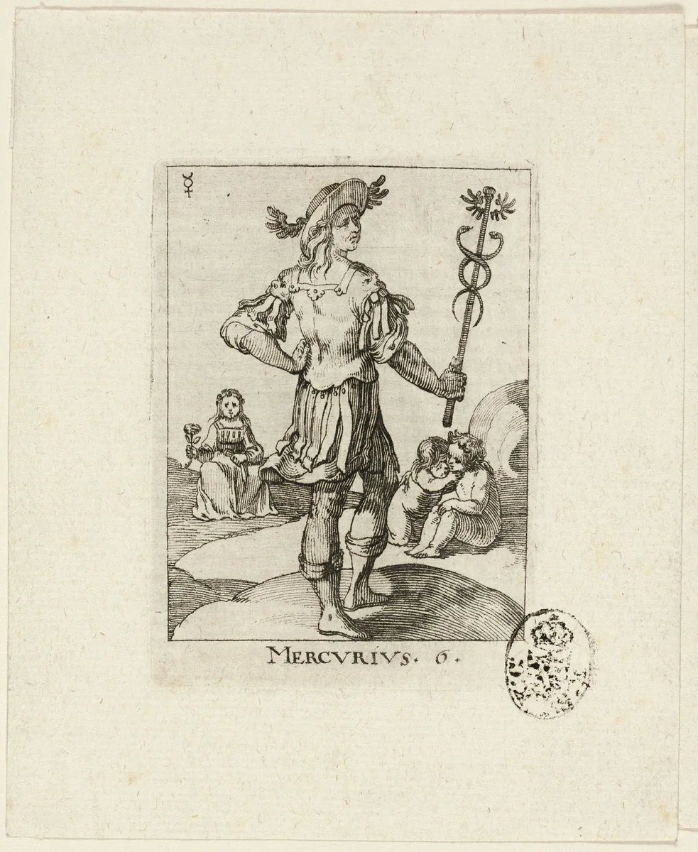 Mercurius, plate six from Der VII Planeten by Conrad Meyer, print, 1643-1689