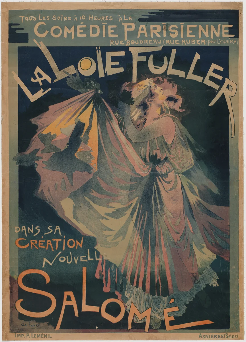 Comedie Parisienne, La Loïe Fuller Dans Sa Création Nouvelle, Salomé by Georges de Feure, design, 1900