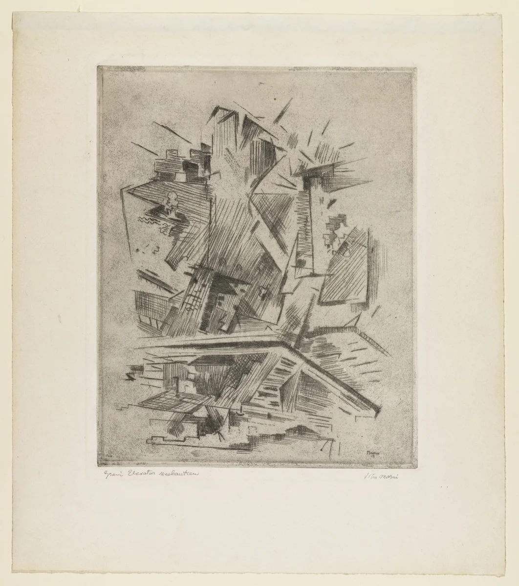 Grain Elevator, Weehawken by John Marin, print, 1915