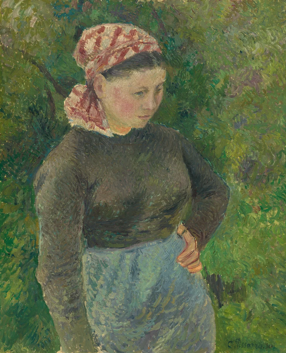 Peasant Woman by Camille Pissarro, painting, 1880
