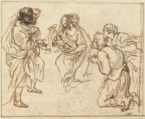 The Adoration of the Shepherds by Agostino Masucci, drawing, 1691-1758