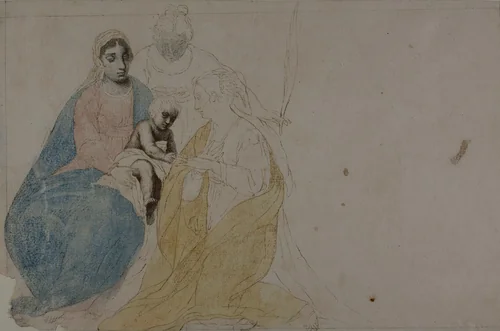 Virgin and Child with Saints by Raffaello Sanzio, drawing, 1500-1599