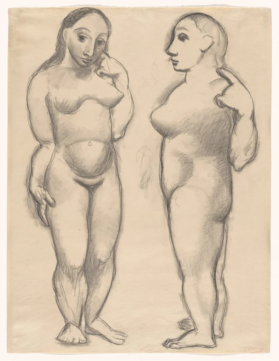 Two Nudes by Pablo Picasso, drawing, 1906