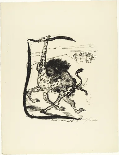 Letter L (Buchstabe L) from the illustrated book in portfolio form The ABCs (Das ABC) by Lovis Corinth, print, 1916