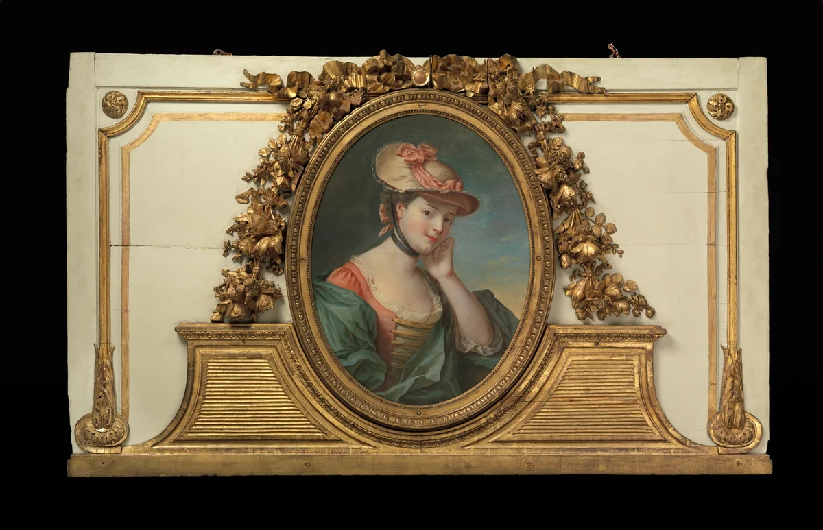 Woman in a straw hat (one of a set) by French Painter, painting, 1770-1790