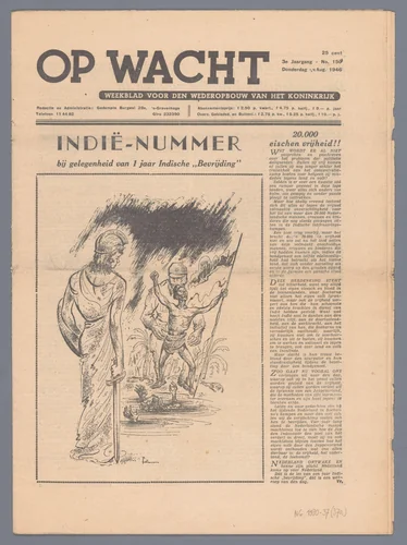 Op wacht; weekblad voor den wederopbouw van het Koninkrijk by Hagen's drukkerij en uitgevers-maatschappij NV, other, 1946